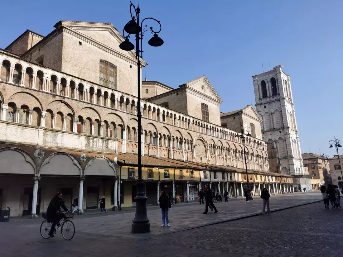 Ferrara Cathedral and Piazza Trento e Trieste in Ferrara, Italy