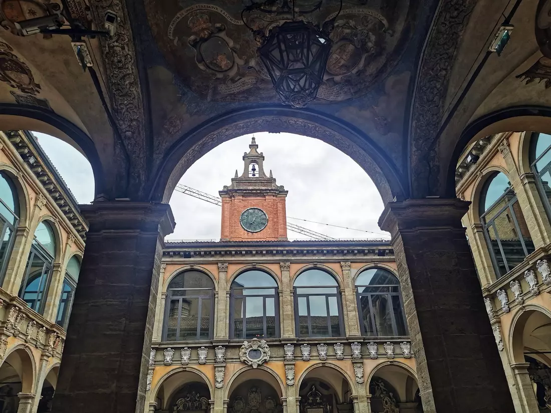 View of Bologna city with historic towers