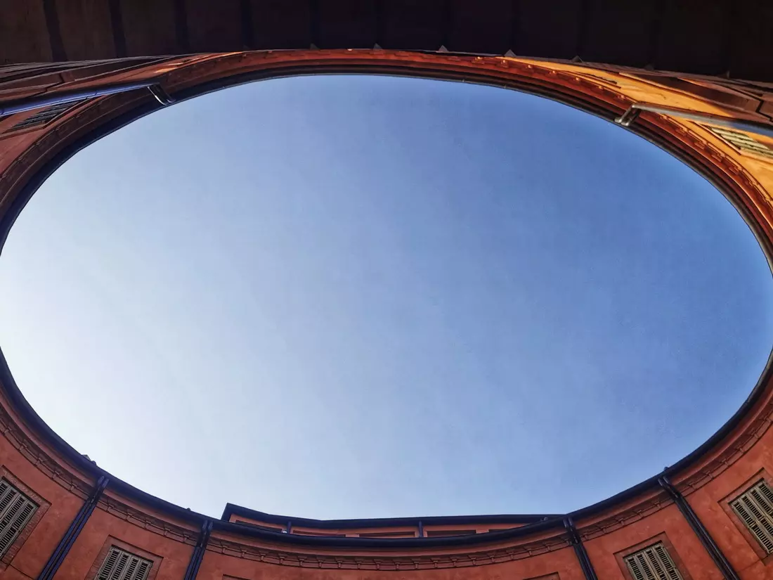 La Rotonda Foschini courtyard at the Communal Theater in Ferrara, Italy