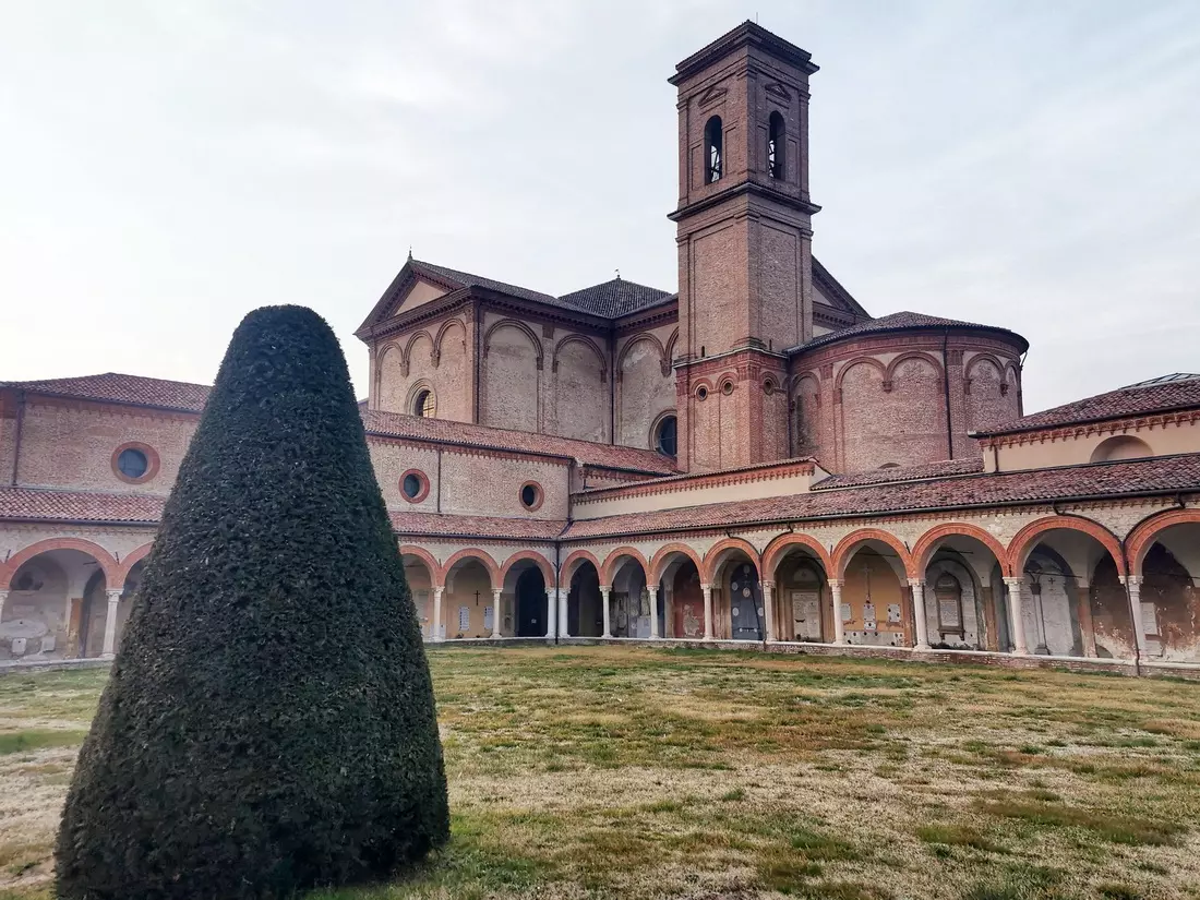 Certosa di Ferrara monumental cemetery with arcades and tombs