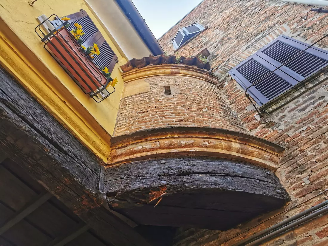 Via delle Volte, the medieval Volta Street in Ferrara, Italy