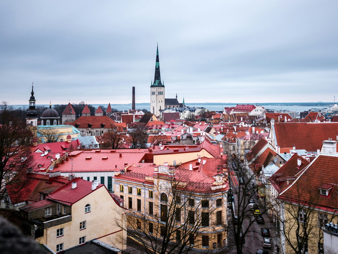 Scenic overview of Tallinn Old Town in November