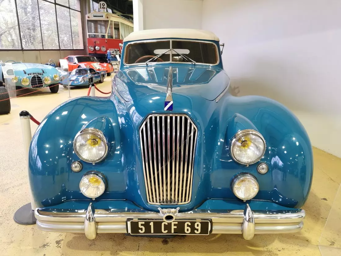 Classic Talbot-Lago luxury car exhibited at the Henri Malartre Museum in Rochetaillée-sur-Saône