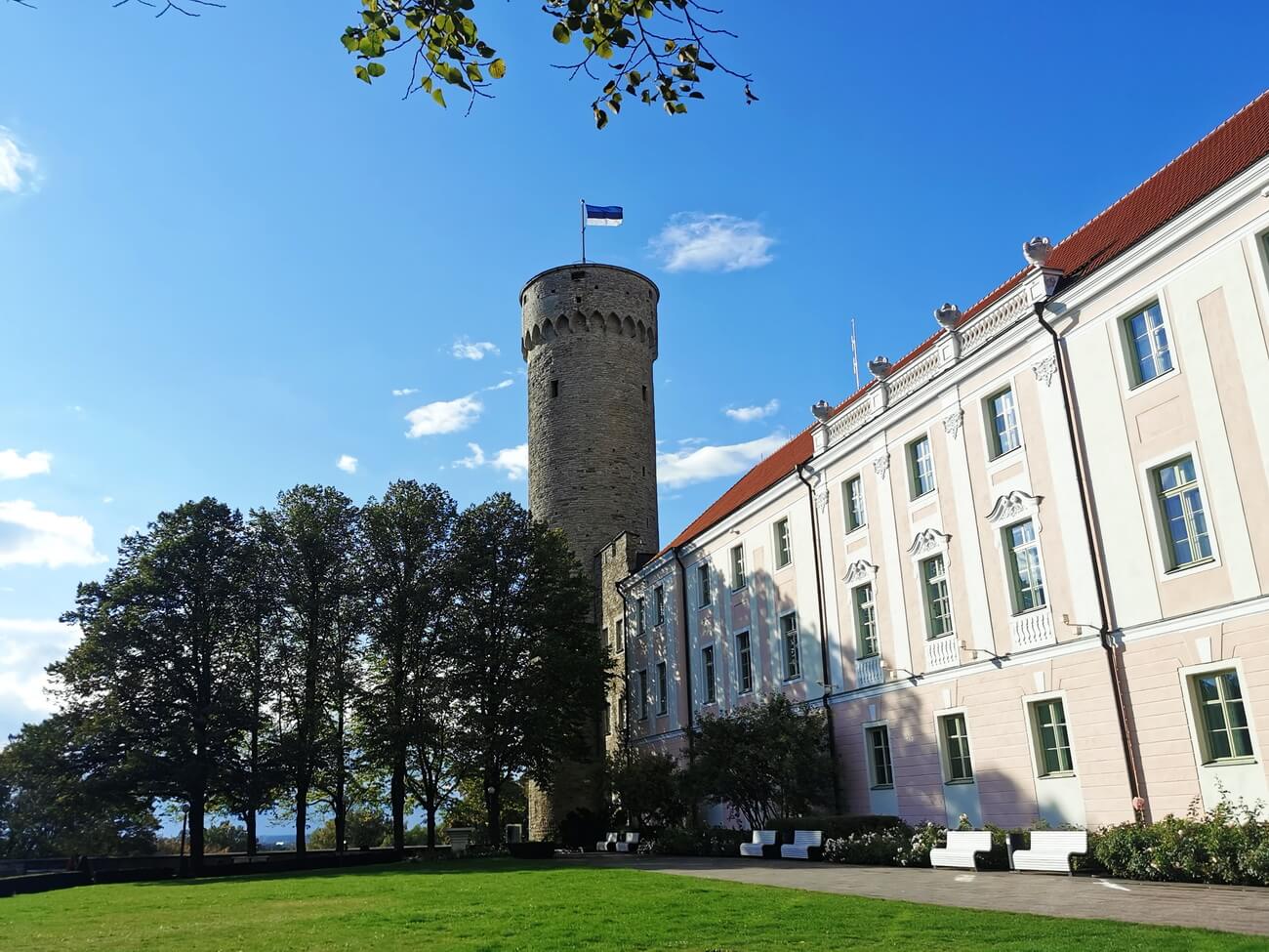 Toompea Castle and Estonian Parliament building on Toompea Hill in Tallinn