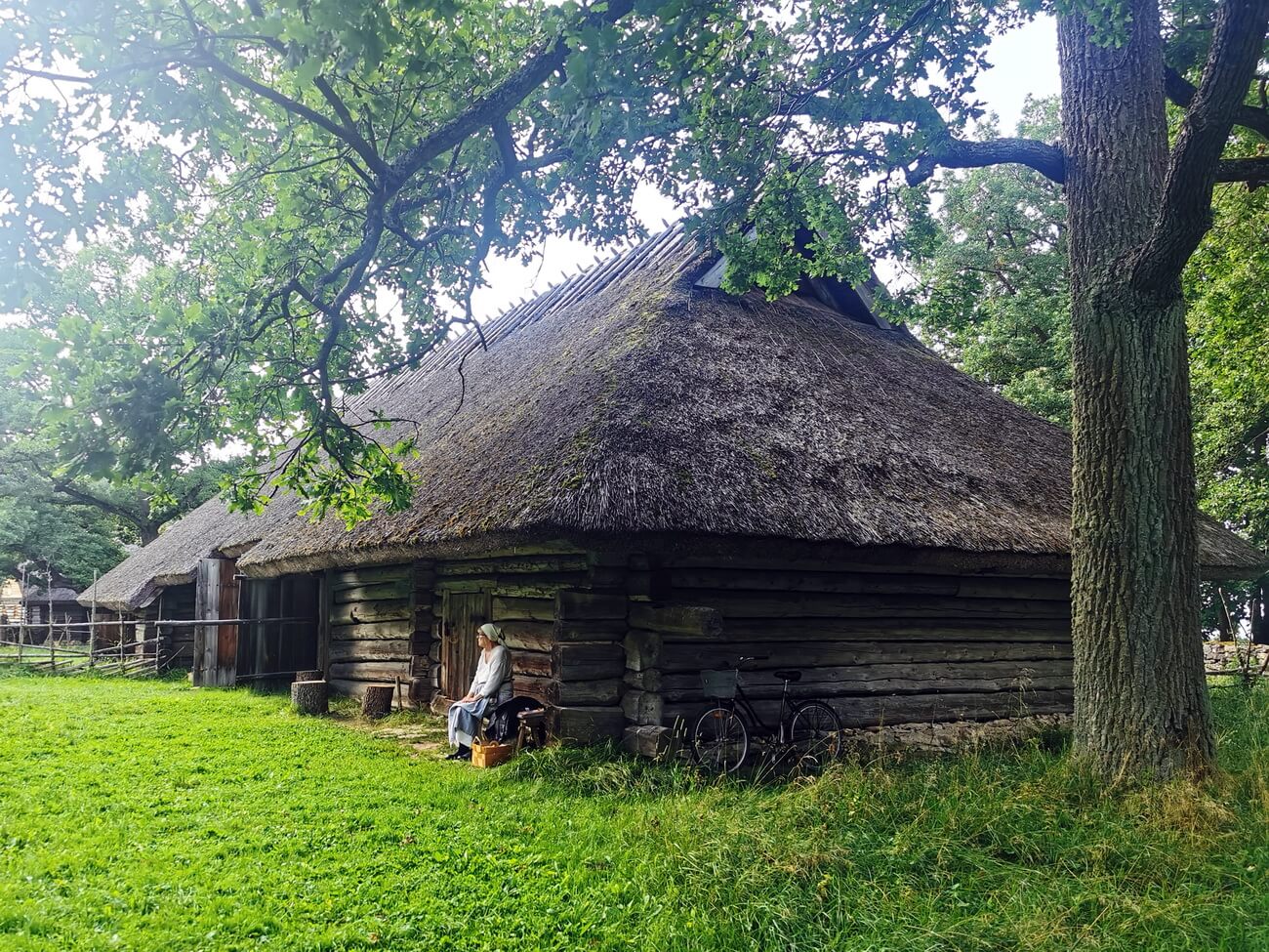 Traditional wooden farmhouse at the Estonian Open Air Museum in Rocca al Mare