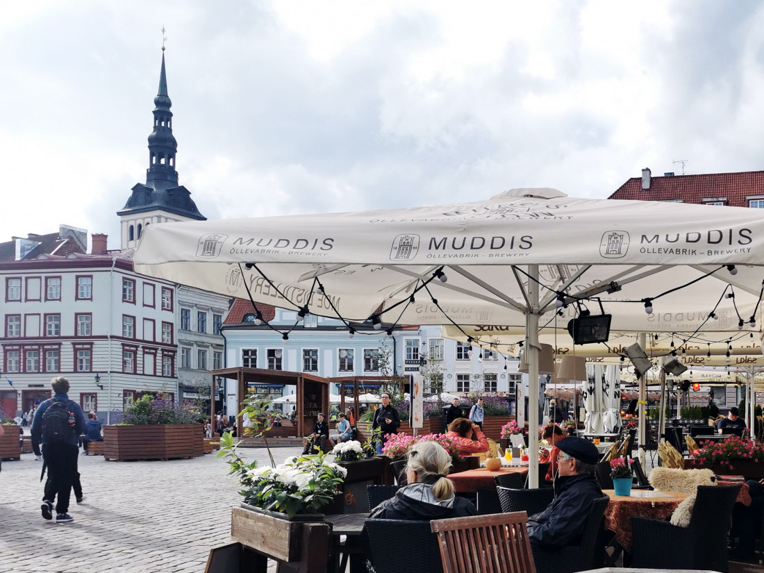 Tallinn Old Town restaurant terraces in central Tallinn
