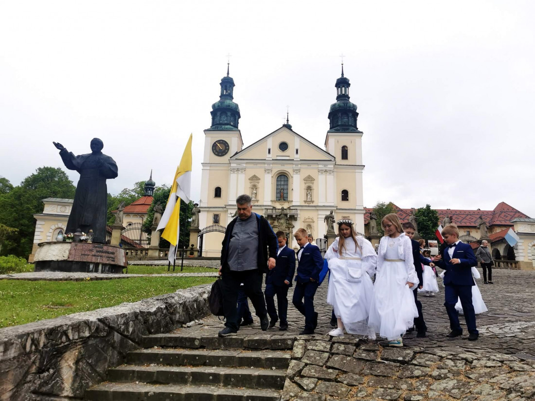 First Communion celebration at Kalwaria Zebrzydowska monastery near Krakow