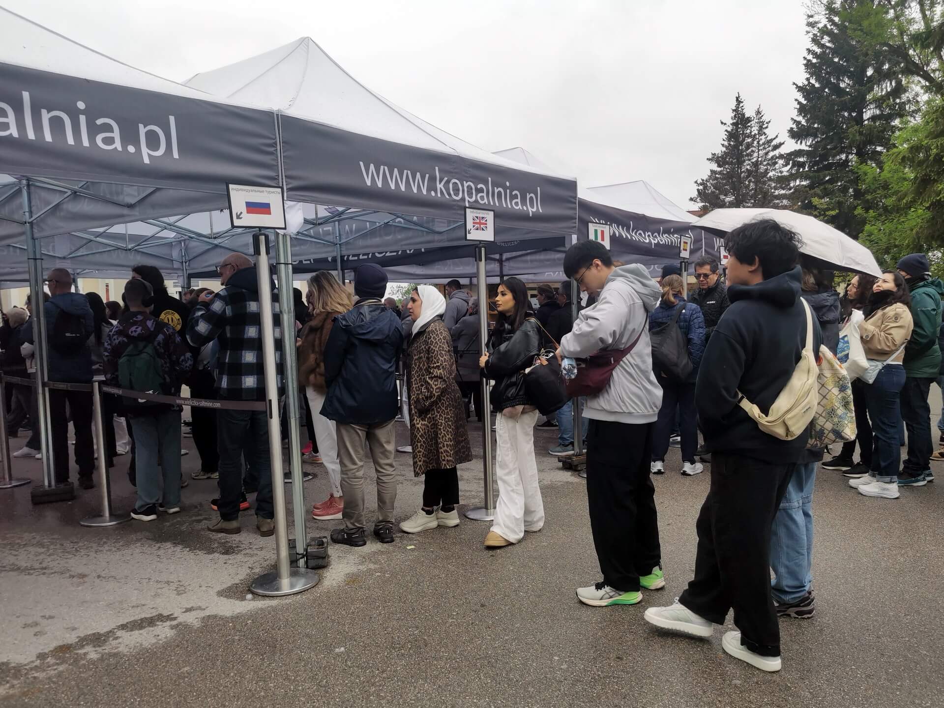 Queues outside Wieliczka Salt Mine entrance near Krakow